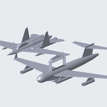 dassault ráfaga combatiente jet automatización 3d print model - Mito3D