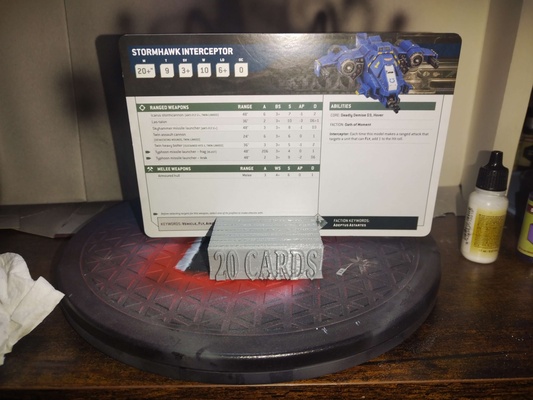 données cartes titulaire soutien jeu marteau guerre carte 3d print model - Mito3D