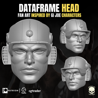 dataframe fan art head 3d printable file action figures Game gi joe mezco marvel legends classified action force head headsculpt dataframe tech  3d print model - Mito3D