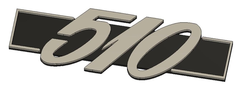 datsun 510 logo 510 auto logo datsun  3d print model - Mito3D
