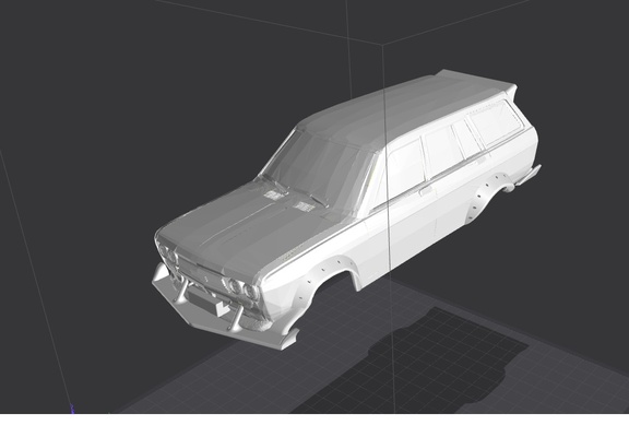 datsun 510 vagon tuning vol2 game rc car body 1 24 drift tining difuzzer 3d print model - Mito3D