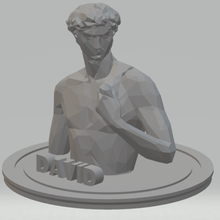david-low poly bust michelangelo david low art architecture decoration sculpture history 3d print model - Mito3D