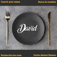 david name banquet wedding communion dinner plate table decoration tablename 3d print model - Mito3D