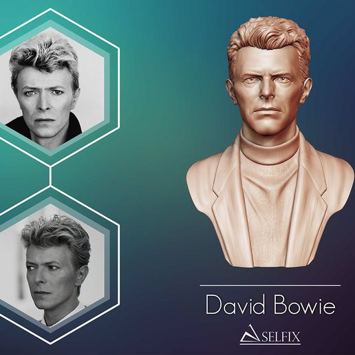 david bowie ritratto scultura 3d Stampa modello arte statua uomo fallimento sculture cantante americano Inglese 3D print model - Mito3D