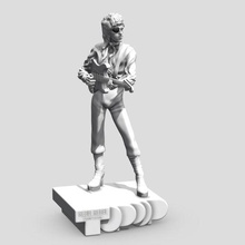 David Bowie İsyancı pop 3dprinting moda kalamar oyun okul karakter nostaljik reçine heykel şekil minyatür diyorama aksiyon müzik gitarist Kaya 3d print model - Mito3D