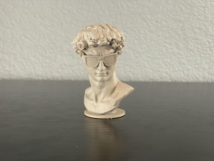 david bust sunglasses sculpture michelangelo florence masterpiece renaissance marble goliath italy 3d print model - Mito3D
