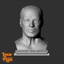 David gilmour rose floyd buste figure 3d print model - Mito3D