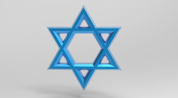 David étoile bijoux Bible Israël prier Dieu Juif print in place religion paix bouclier 3d print model - Mito3D