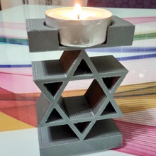 davids Stern home Kerze der Kronleuchter Innenraum Kunst-Licht Kerze-Halter Liebe Schmuck 3d print model - Mito3D