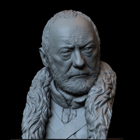 davos seaworth game thrones portrait bust 200mm art sidnaique detail hbo character statue sculpture likeness gameofthrones 3D print model - Mito3D