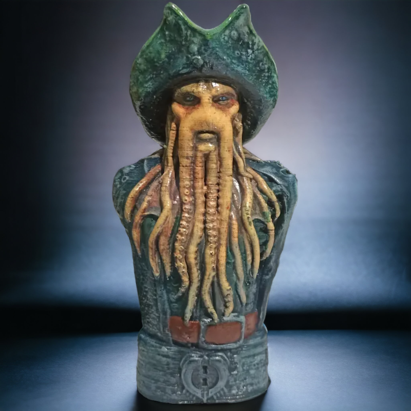 Davy Jones Büste Kunst 3dprint Piraten Karibik Spiel akti 3D print model - Mito3D