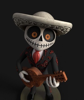 day dead - mariachi halloweenxcults skull calavera halloween art toy free catrin decoration mexico mexican 3d print model - Mito3D