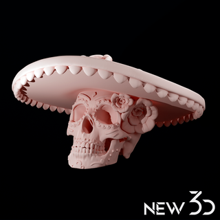 día muerto catrina cráneo 3d impresión modelo mexico tradicion 3d print model - Mito3D