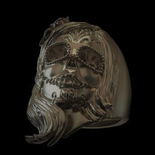 journée morte fille bague 3d crâne bonbons mexicain Mexique bijoux imprimable 3d print model - Mito3D