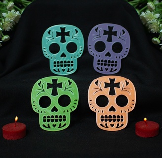 day dead skull decoration 3d print model - Mito3D