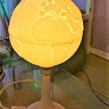 daylight shade globe e14 home lamp litophane earth 3d print model - Mito3D