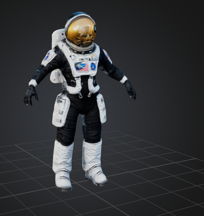 dbx astronaut black white art character body 3d print model - Mito3D