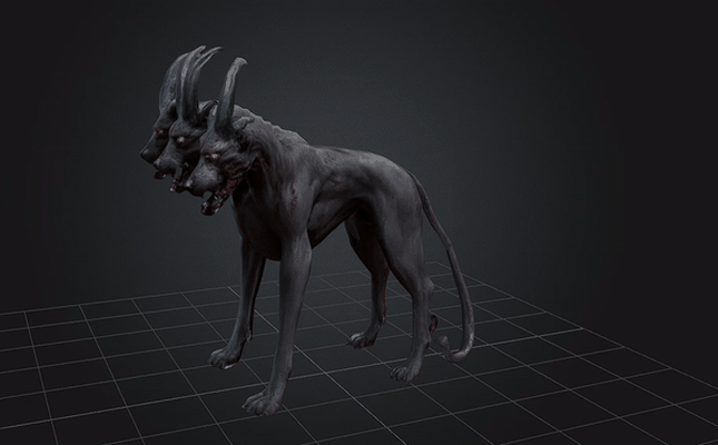 dbx cerberus stl obj glb 3d drucken kunst hund monster mythologisch mythos charakter 3d print model - Mito3D