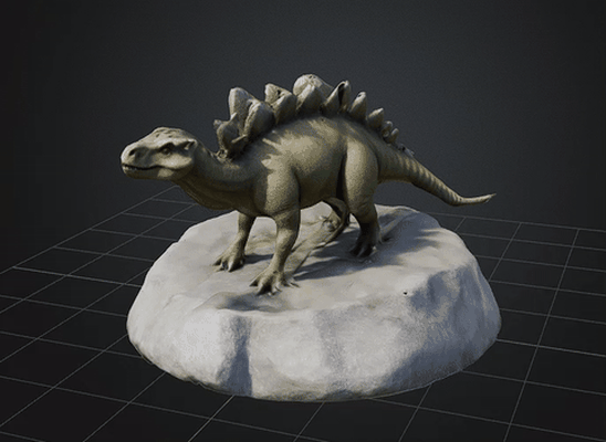 dbx dinossauro estegossauro stl obj glb 3d impressora arte animal 3d print model - Mito3D