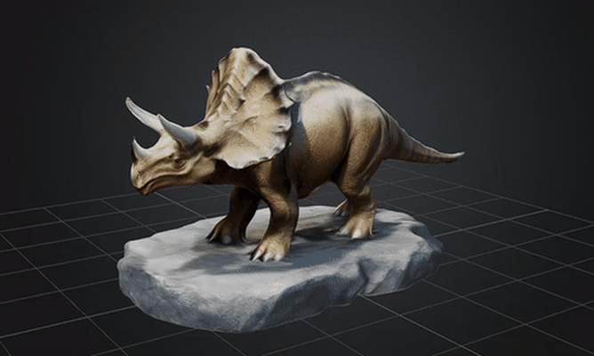 dbx dinossauro triceratops stl obj glb 3d impressora arte animal gigante triceratopos escultura 3d print model - Mito3D