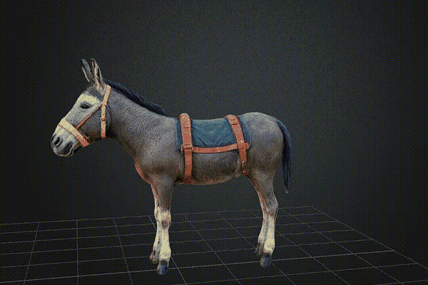 dbx âne réaliste 2 art mule animal stl beurre 3d print model - Mito3D