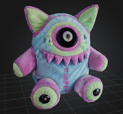 dbx pelzig ausgestopft monster kunst spielzeug kinder 3d print model - Mito3D