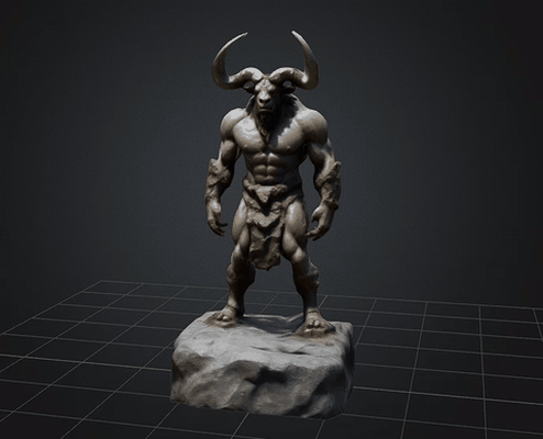 dbx minotauro 1 3 stl obj glb 3d impressora arte épico mito grego romano antigo personagem monstro 3d print model - Mito3D