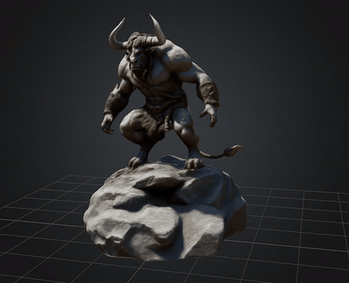 dbx minotaur 2 3 stl obj glb 3d printer art minotauro character monster epic myth greek roman ancient 3d print model - Mito3D