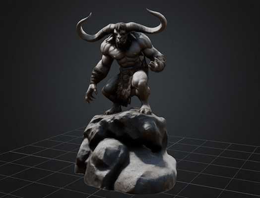 dbx minotauro 3 stl obj glb 3d impressora arte personagem monstro épico grego romano antigo mito 3d print model - Mito3D