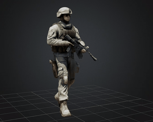 dbx pack2 soldato passeggio stl obj glb 3d stampante arte camminare guerriero eroe militare 3d print model - Mito3D