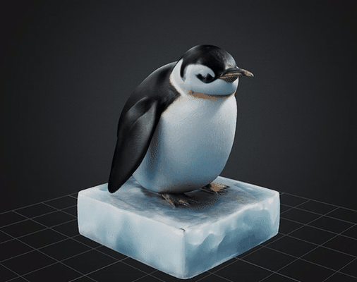 dbx pinguin stl obj glb 3d drucker kunst pinguim tier niedlich eisberg eis 3d print model - Mito3D