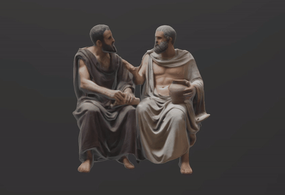 dbx philosoph stl obj glb 3d drucken philos griechenland griechisch statue 3d print model - Mito3D