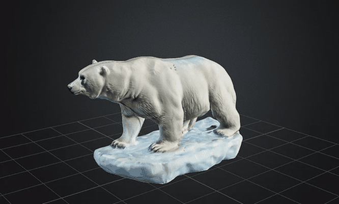 dbx polar urso stl obj glb 3d impressora arte animal urso oso 3d print model - Mito3D