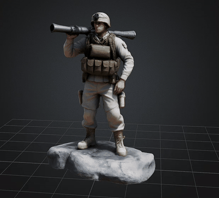 dbx soldato diorama stl obj glb 3d stampante arte carattere militare guerriero persona 3d print model - Mito3D