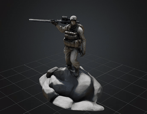 dbx soldato diorama stl obj glb 3d stampante arte eroe guerriero militare 3d print model - Mito3D