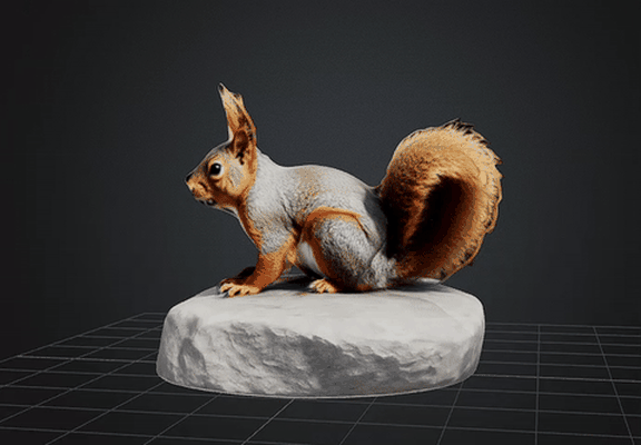 dbx esquilo stl obj glb 3d impressora arte ardila animal fofa crianças 3d print model - Mito3D