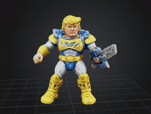 dbx trump gold motu maga of universo arte ouro trunfo donald herói soldado personagem brinquedo 3d print model - Mito3D