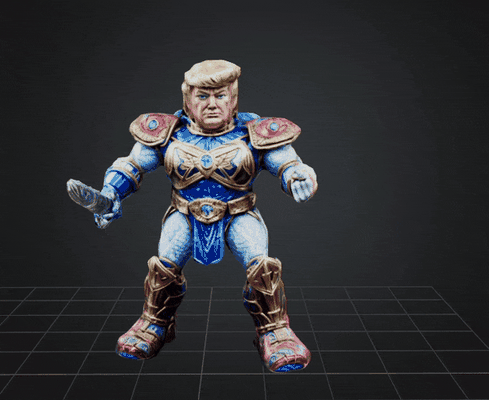 dbx trump hero motu maga of universo arte trunfo donald personagem soldado herói política brinquedo 3d print model - Mito3D