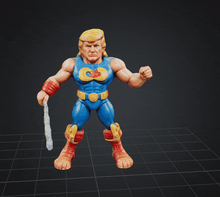 dbx trump man motu maga of universo arte donald trunfo pessoa personagem política herói soldado humano brinquedo 3d print model - Mito3D