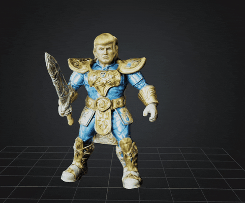 dbx trump prince motu maga of universo arte principe trunfo donald política herói soldado personagem 3d print model - Mito3D