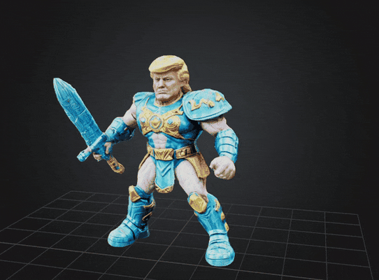 dbx trump soldier motu maga of universo man arte trunfo donald personagem herói soldado brinquedo 3d print model - Mito3D