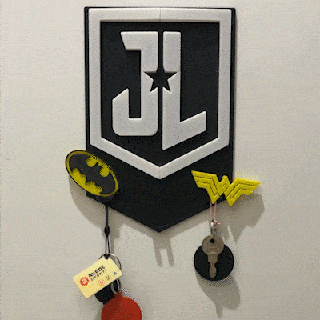 dc justice league key holder home decor wall holders & hooks keychain 3d print model - Mito3D