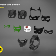 dc marvel masks bundle katana marve comics cosplay costume helmet soldier mask kato bane watwoman arrow ivy robin batmna lantern face accesory armor headgear 3d print model - Mito3D