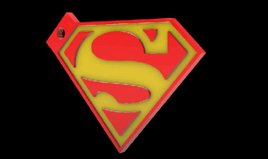dc universe -- superman keychain comics llaveros dyi superheroes superhero customizable 3d printer 3dm rhinoceros 3d print model - Mito3D