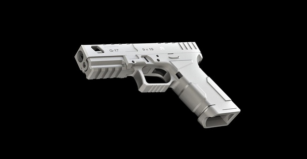 dd172 rotaia glock 17 telaio binari g17 glock19 pistola 9mm 19 piatto 3d print model - Mito3D