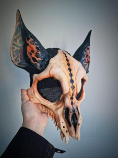 tot Katze Gesicht Maske Halloween Schädel Geist pelzig Base Kopf 3d print model - Mito3D