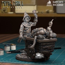 dead collector - pre-supported game dnd minature minis mini dungeons dragons 32mm tytantroll miniatures patreon town bell plague 3d print model - Mito3D