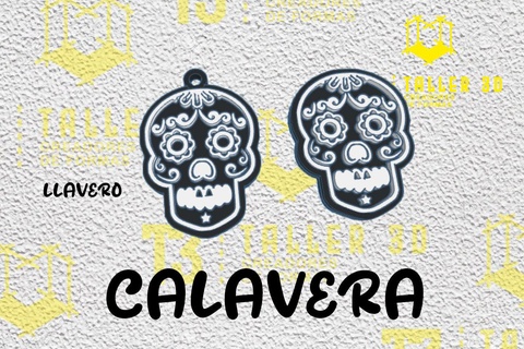 dead day mexico calavera skull keychain purple black 3d print model - Mito3D