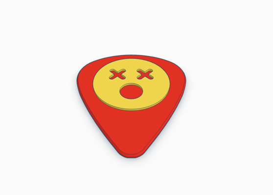 dead emoji guitar pick bass electric acoustic die instrument music rock classical pickcard band group collection card 3d print model - Mito3D
