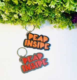 dead inside keychain commercial version keychains spooky season license funny sarcasm 3d print model - Mito3D